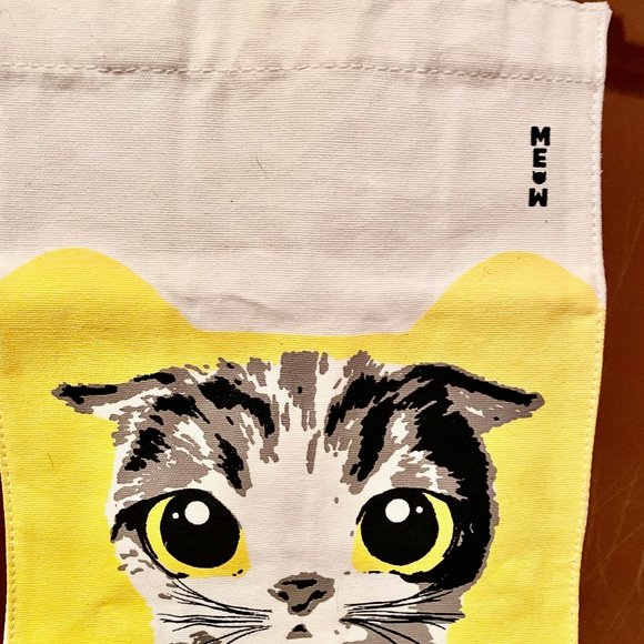 Meow Small Tote Canvas Bag Love the Cats Very Cute! - Picture 3 of 11